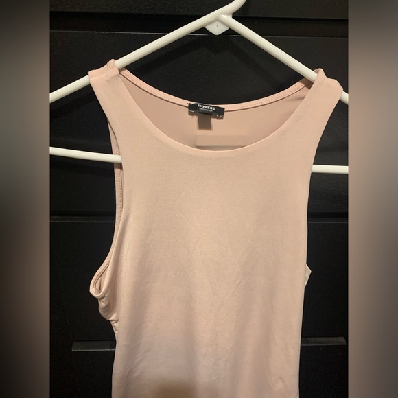 Express Body Contour Compression High Neck Bodysuit Pink/Dusty Rose Size S - Picture 2 of 13